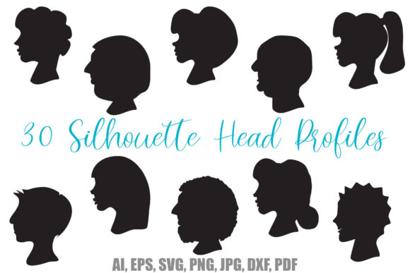 30 Silhouette Head Profiles for Modern Blog and Editorial Design