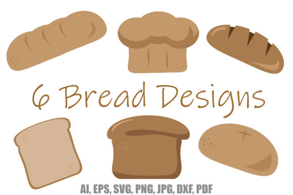 6 Bread Rolls Baguette Cartoon Logo: A Versatile Graphic Design Asset for Content Creators