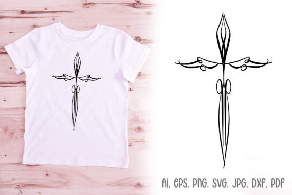 Cross Religious Faith Line Art Logo: A Versatile Graphic Design Asset for Local Business Branding