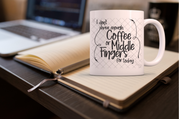 Don’t Have Enough Coffee, Middle Fingers: A Bold Graphic Design Asset for Crafts and Branding