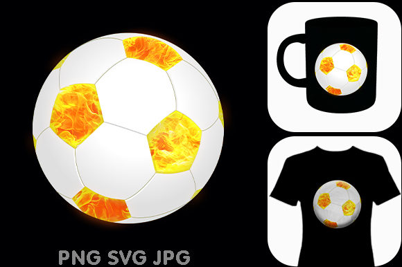 Football Soccer Fire Gold – A Bold Graphic Design Asset for Crafts and Branding