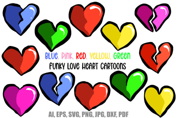 Funky Cartoon Love Hearts SVG: A Versatile Graphic Design Asset for Modern Marketing