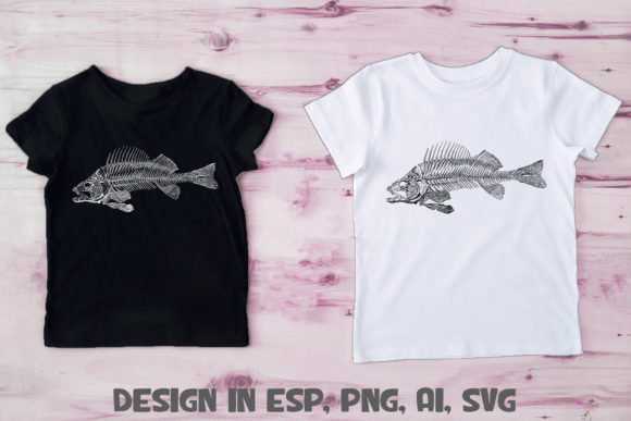 Ghost Fish Logo Skeleton Halloween SVG
