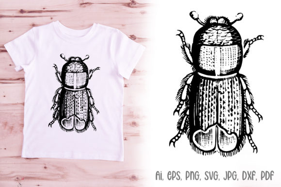 Hairy Beetle Bug Logo Illustration SVG for Local Business Branding