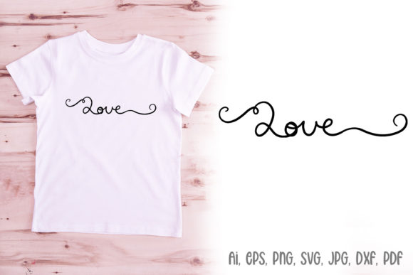 Handwritten Love Word SVG Lettering Graphics and Icons