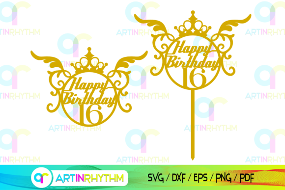 Happy 16th Birthday Graphics for Crafts and Merch
