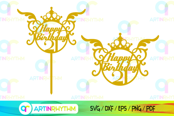 Happy 21 Birthday Graphics for Crafts and Commercial Use