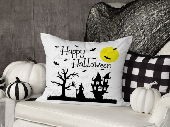 Happy Halloween Scene Cricut Stencil: A Graphic Design Asset for Crafts and Branding