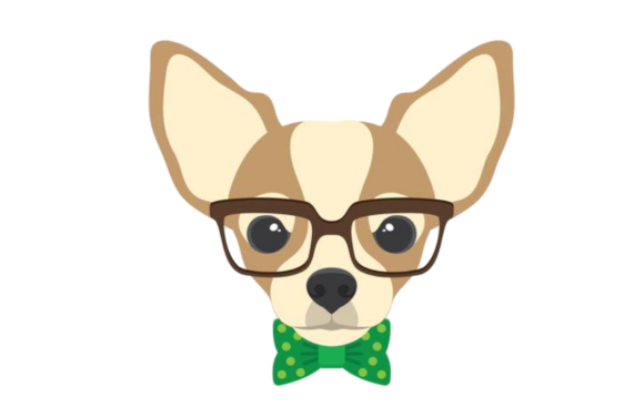 Hipster Chihuahua Dog - A Playful Graphic for Local Business Branding