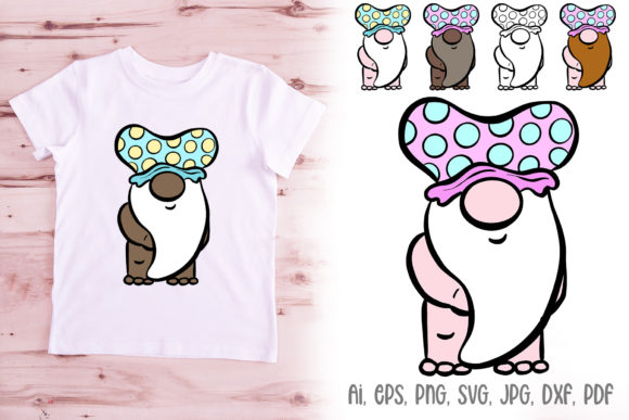 Naked Gnome Hobbit with Shower Cap SVG: A Playful Graphic Design Asset for Content Creators