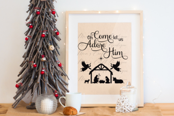Oh Come Let Us Adore Him - SVG Cricut for Crafts and Graphics