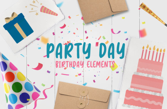 Party Day Graphics: A Vibrant Design Asset for Creative Branding and Marketing
