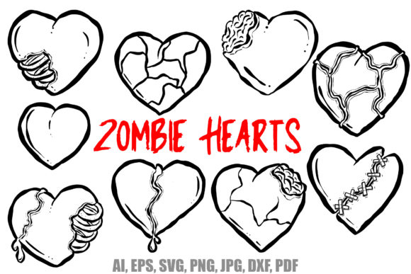 Zombie Love Hearts Coloring Halloween: A Unique Graphic Design Asset for Seasonal Branding